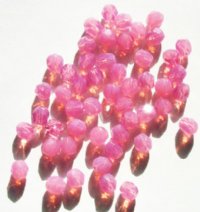 50 6mm Faceted Milky Pink Opal Firepolish Beads